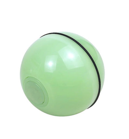 Light gray LED auto-rolling ball with feather attachment.