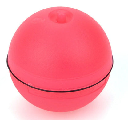 Red electronic toy ball for cats with impact-resistant shell.