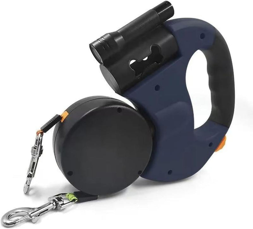 Tangle-Free Dual Dog Leash with 360° Swivel Head – for 2 Small to Medium Dogs (30 Lbs), 10Ft Retractable Leash, Lightweight Anti-Wear Handle,