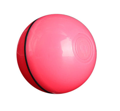 Bright pink electronic ball toy for cats.