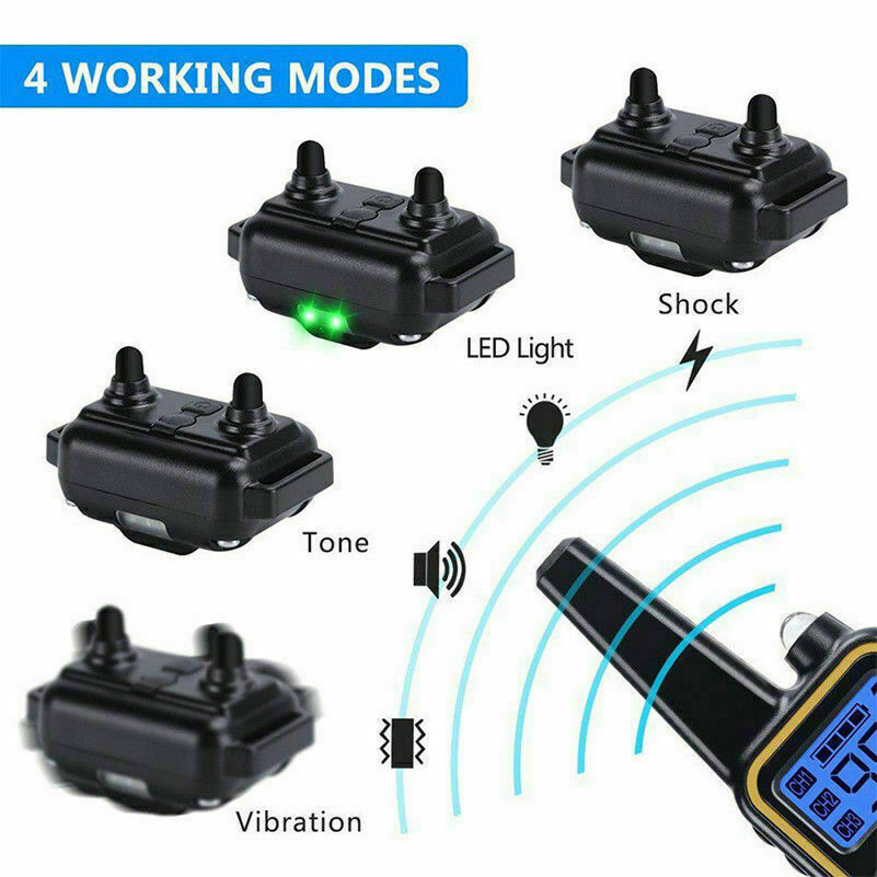 Diagram showing beep, vibration, safe static, and LED light modes on training receiver.