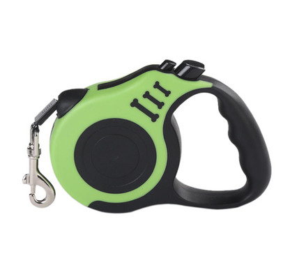 Full product shot of green 16.5-foot retractable leash with anti-slip handle.