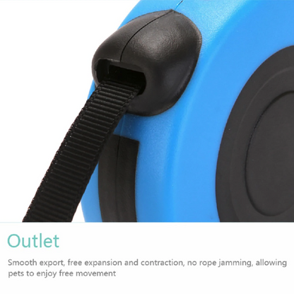 Detail of smooth tape exit on the leash housing to prevent jams and fraying.